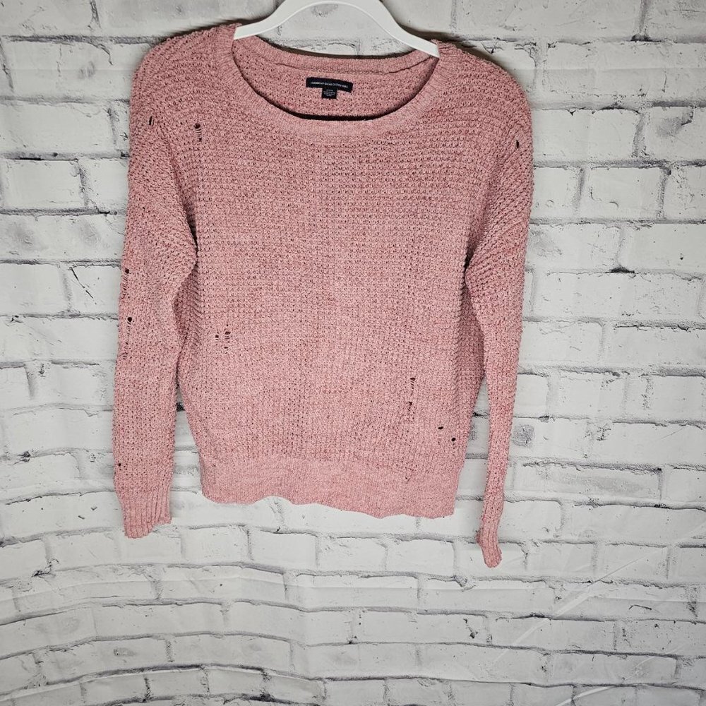 Pink Tattered Look Sweater